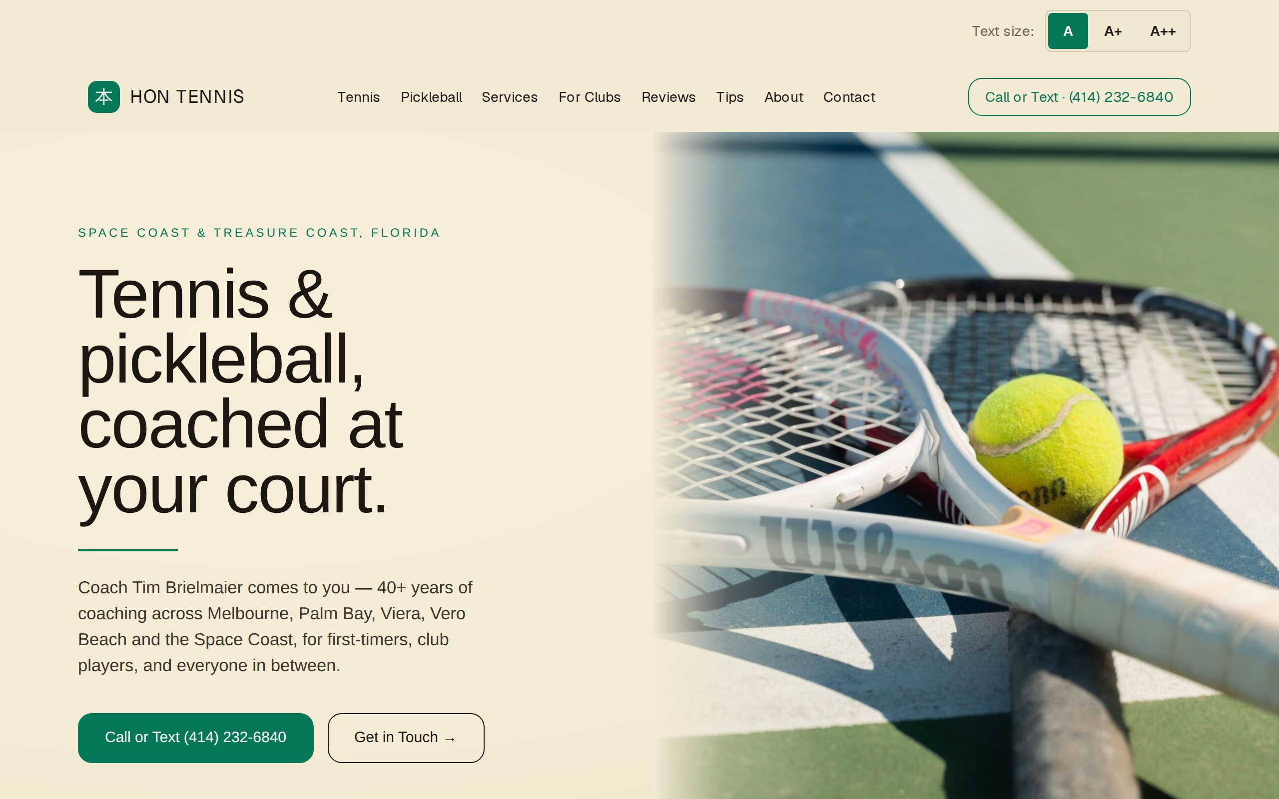 hontennis.com — live client site built by Mountaintop